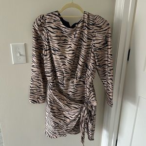 Long sleeve cocktail silk dress